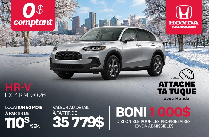 Bannière de Promotion HR-V LX 2026